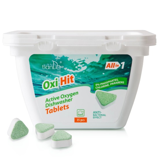 Indaplovės tabletės su aktyviuoju deguonimi Oxi Hit 35 vnt.